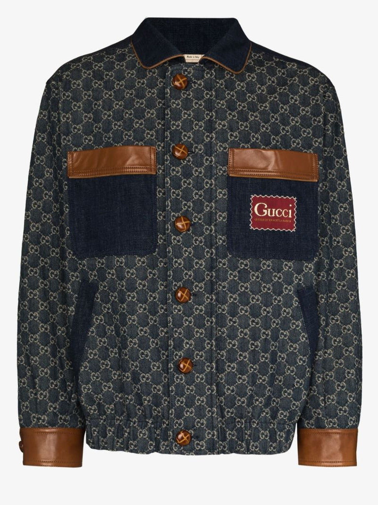 Gg Jacquard Organic Denim Jacket
