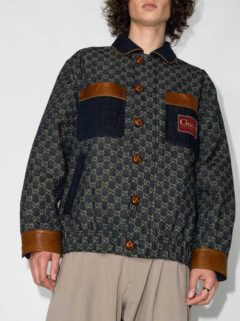 Gg Jacquard Organic Denim Jacket