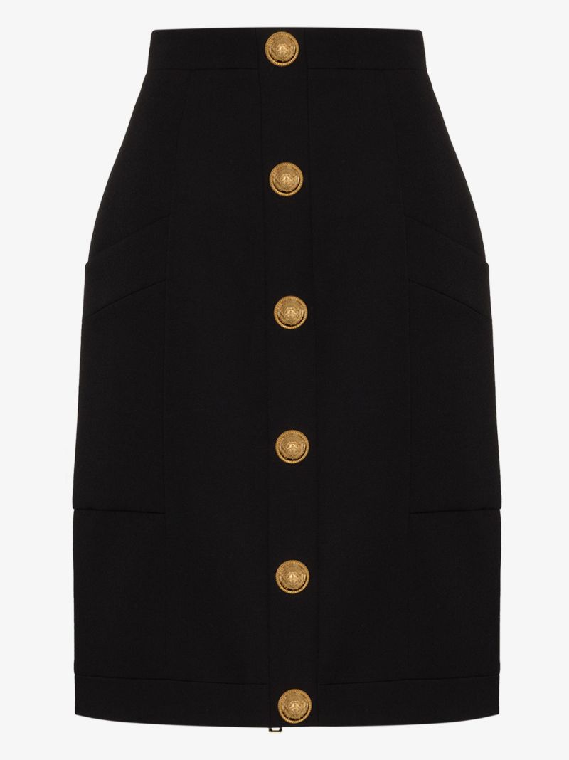 Buttoned Pencil Skirt