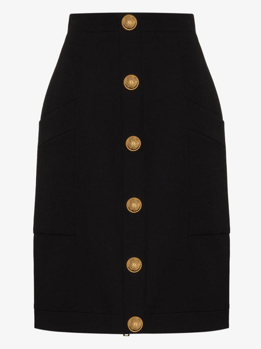 Buttoned Pencil Skirt