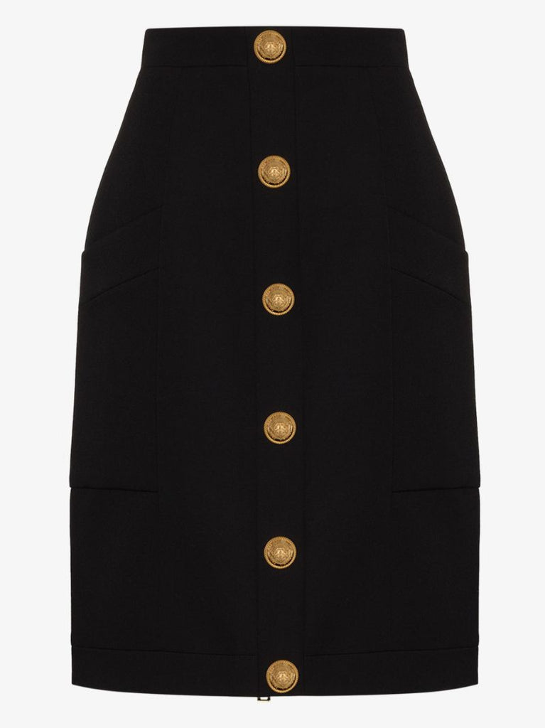 Buttoned Pencil Skirt
