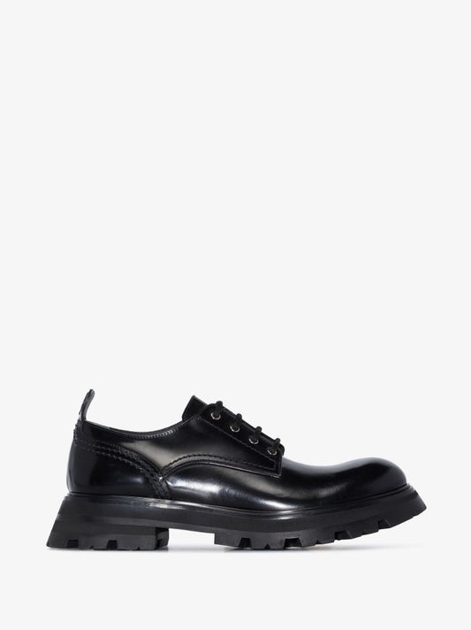 Black Wander Chunky Leather Brogues