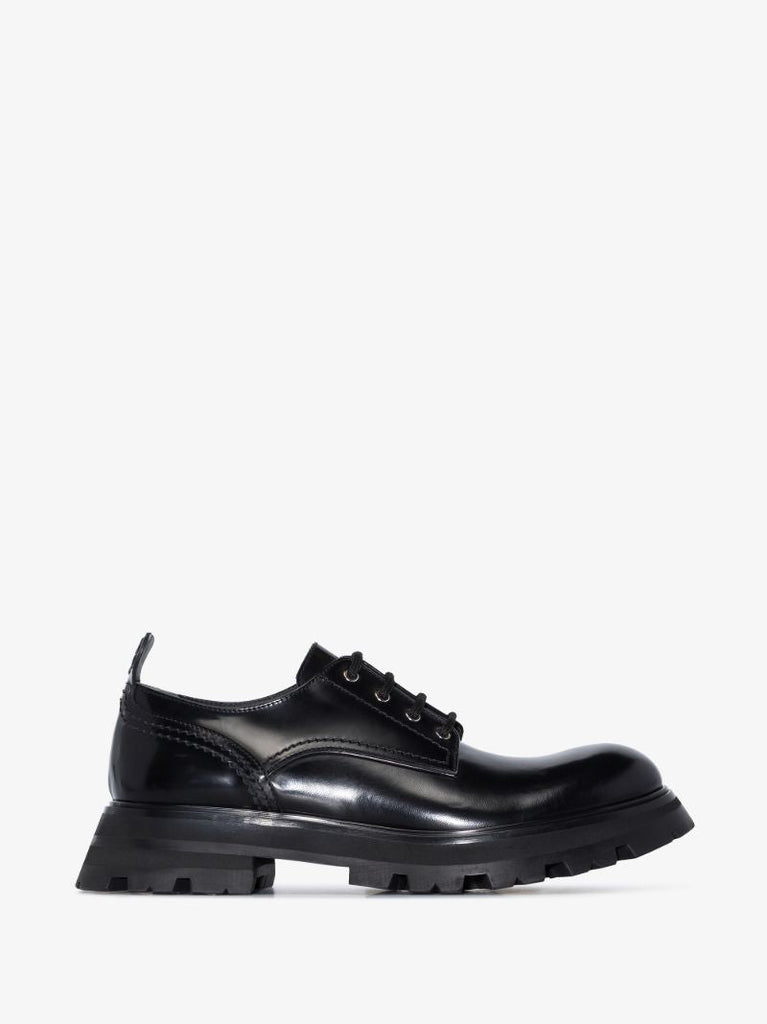 Black Wander Chunky Leather Brogues
