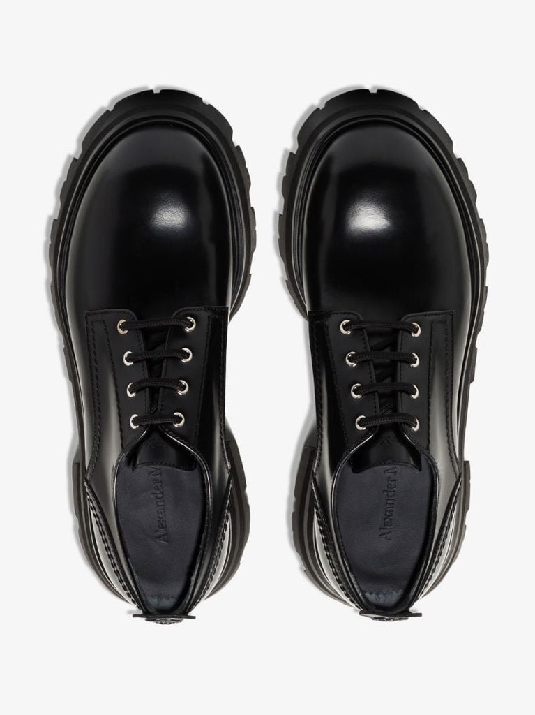 Black Wander Chunky Leather Brogues