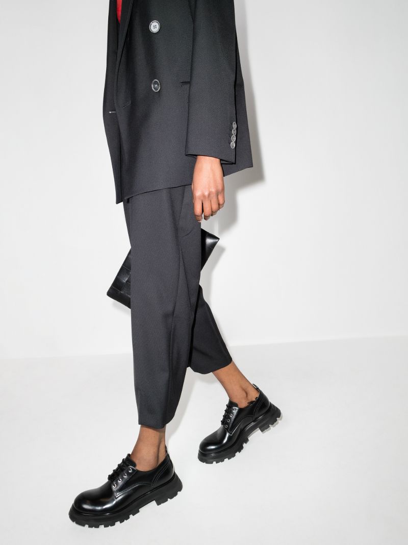 Black Wander Chunky Leather Brogues