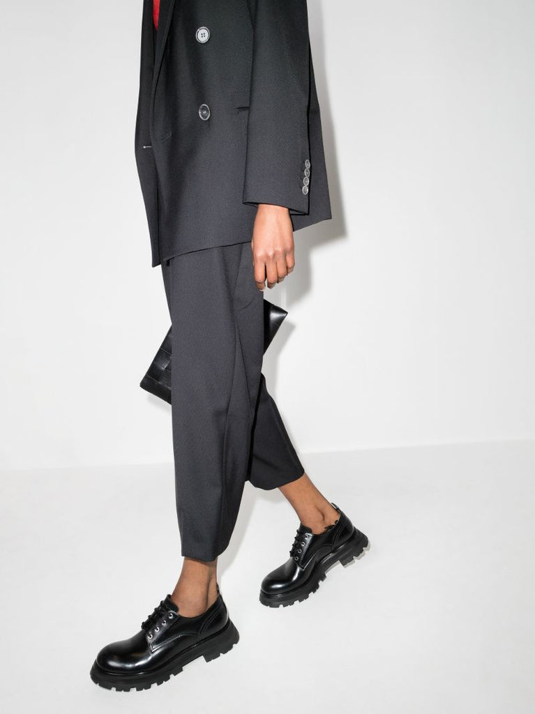Black Wander Chunky Leather Brogues