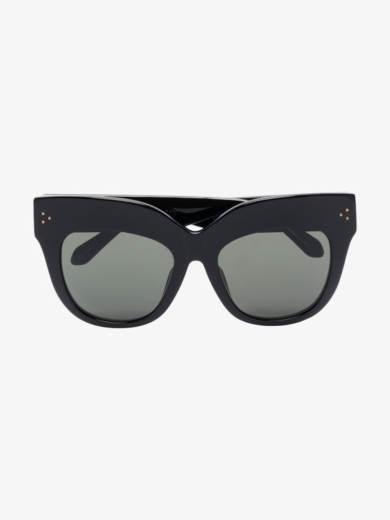 Black Dunaway Oversized Cat Eye Sunglasses