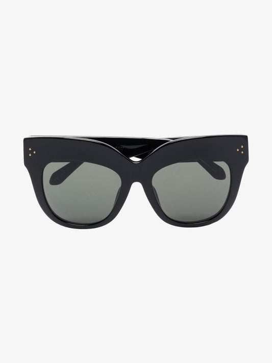 Black Dunaway Oversized Cat Eye Sunglasses