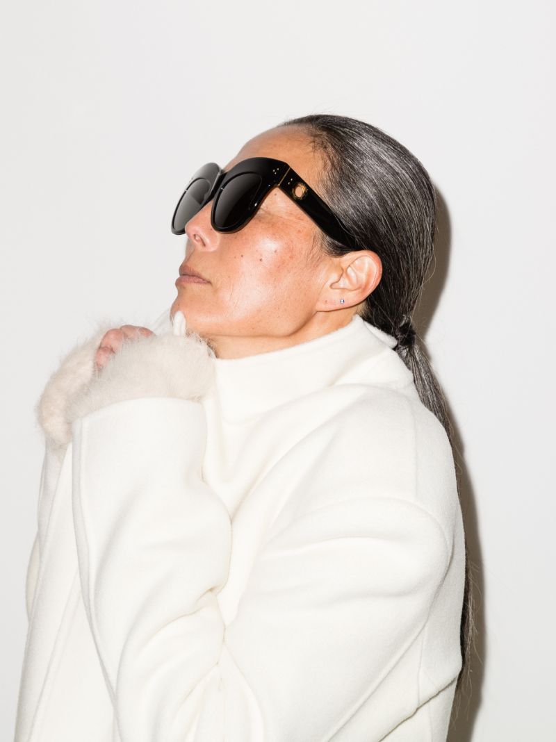 Black Dunaway Oversized Cat Eye Sunglasses