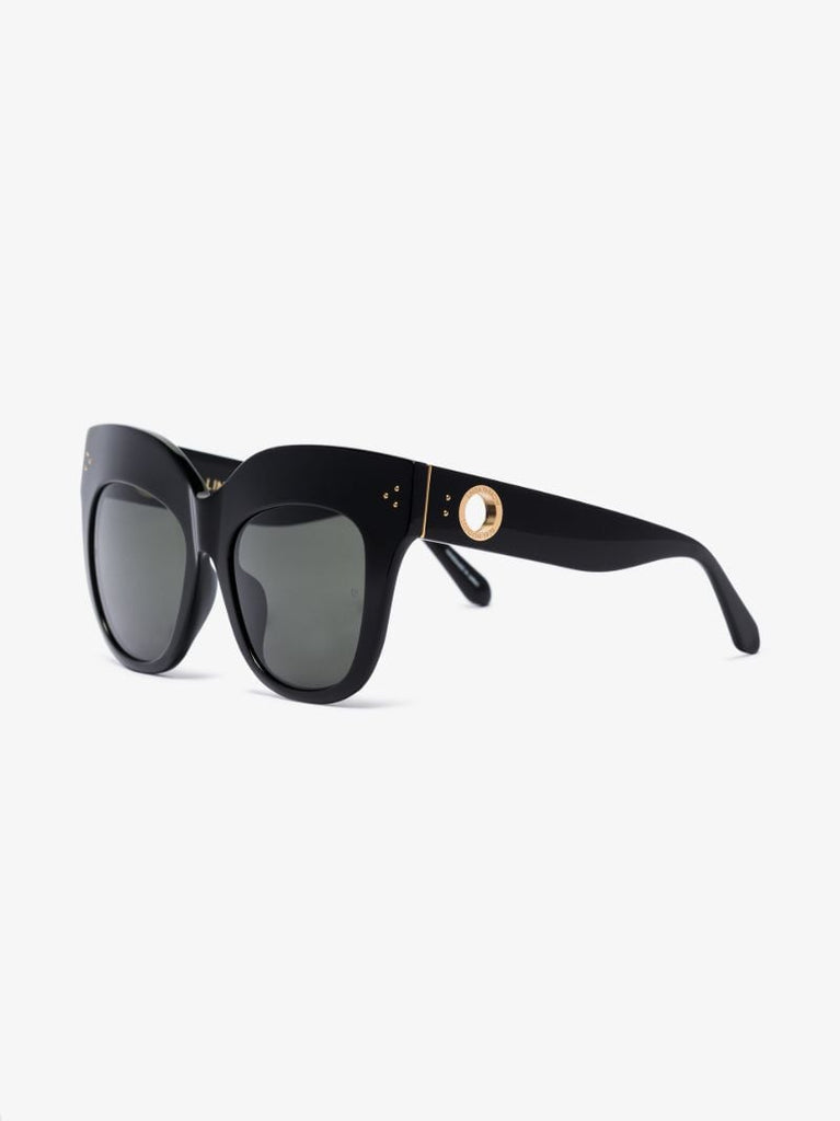 Black Dunaway Oversized Cat Eye Sunglasses