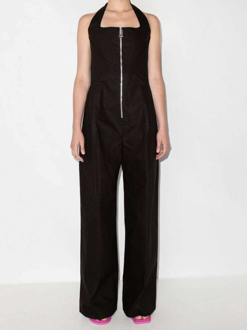 Halterneck Corset Linen Jumpsuit