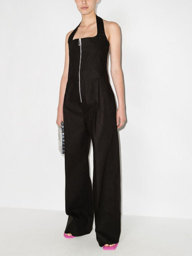 Halterneck Corset Linen Jumpsuit
