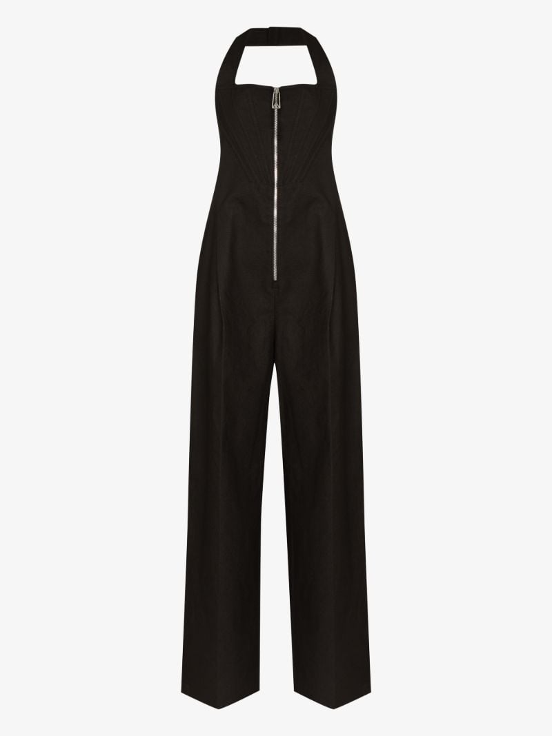 Halterneck Corset Linen Jumpsuit