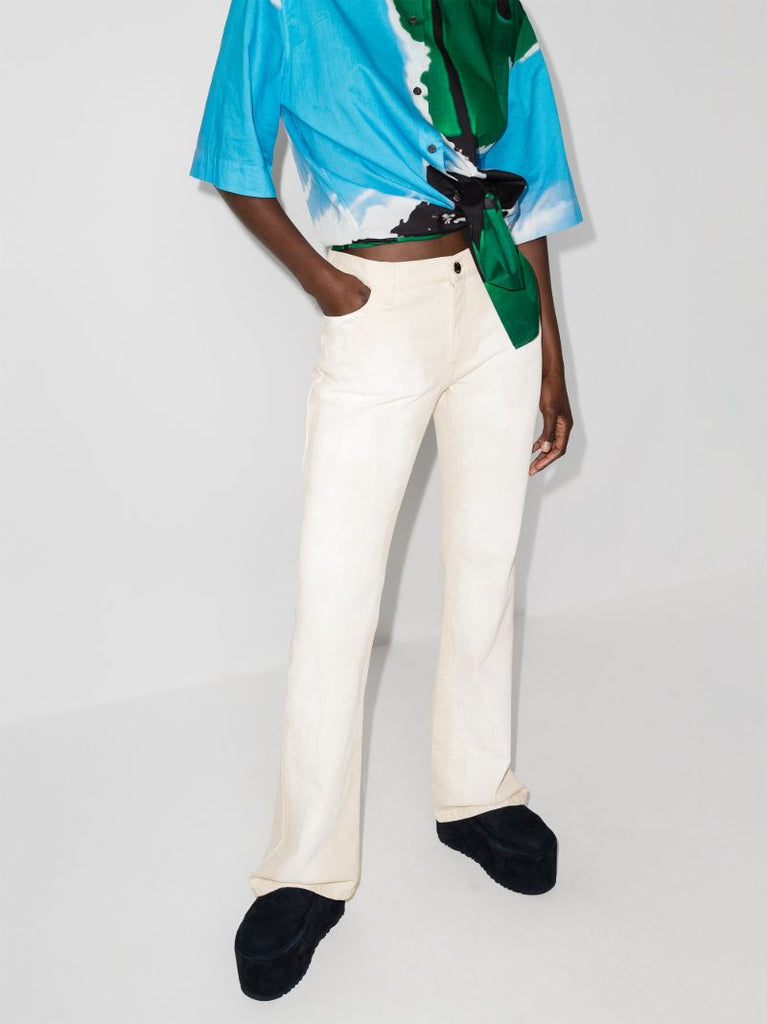 Paint Effect Bootcut Jeans