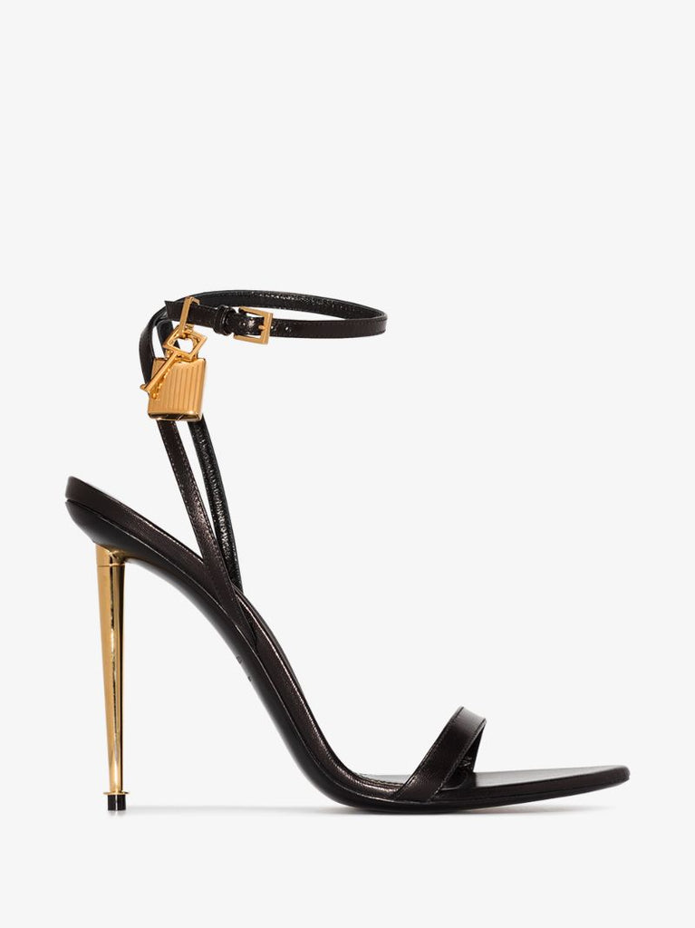 Black Padlock 105 Leather Sandals