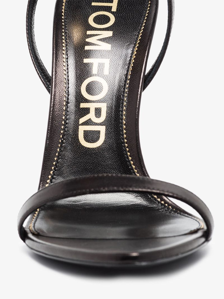 Black Padlock 105 Leather Sandals