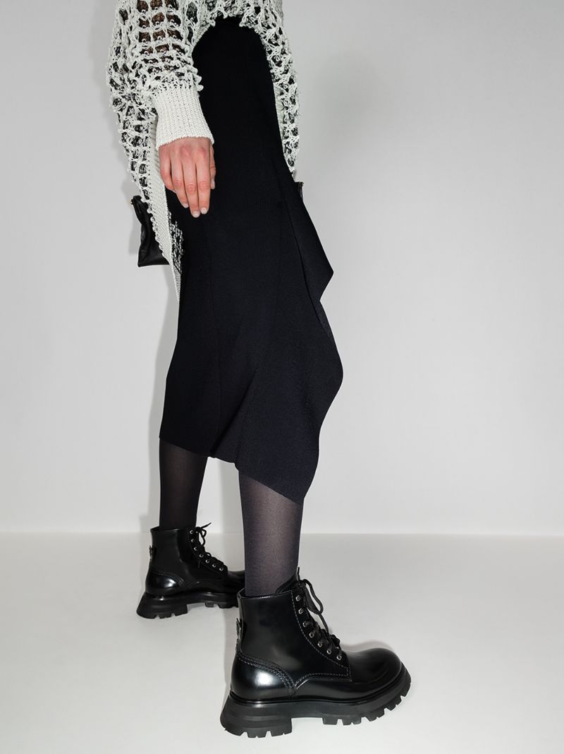 Black Leather Combat Boots