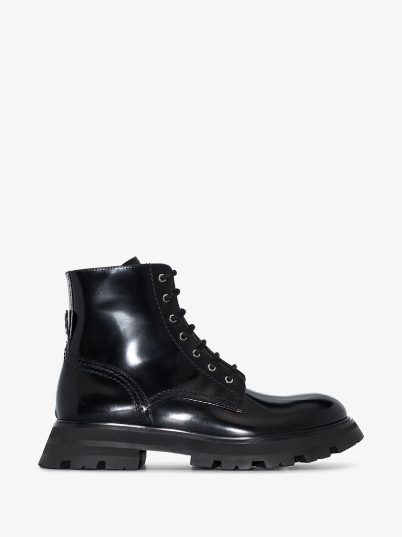 Black Leather Combat Boots