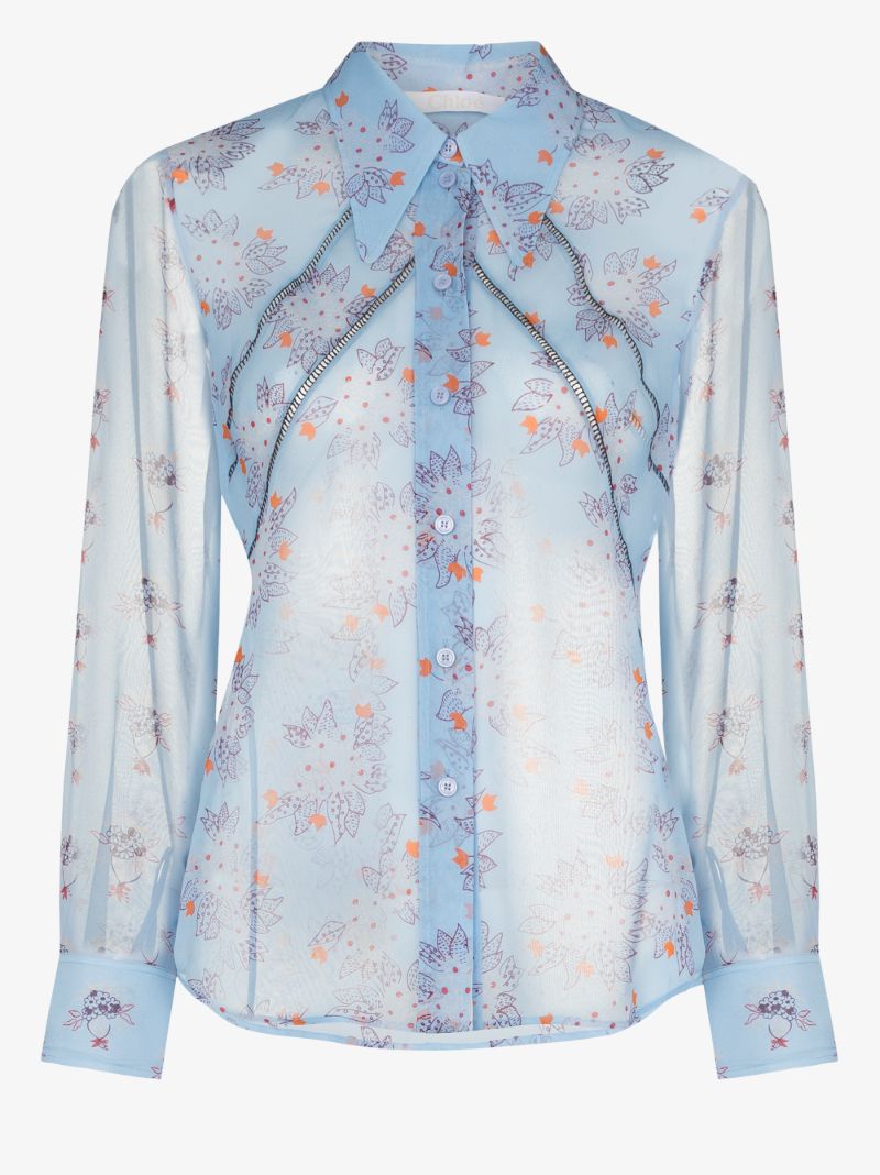 Floral Print Silk Shirt