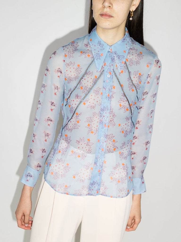 Floral Print Silk Shirt