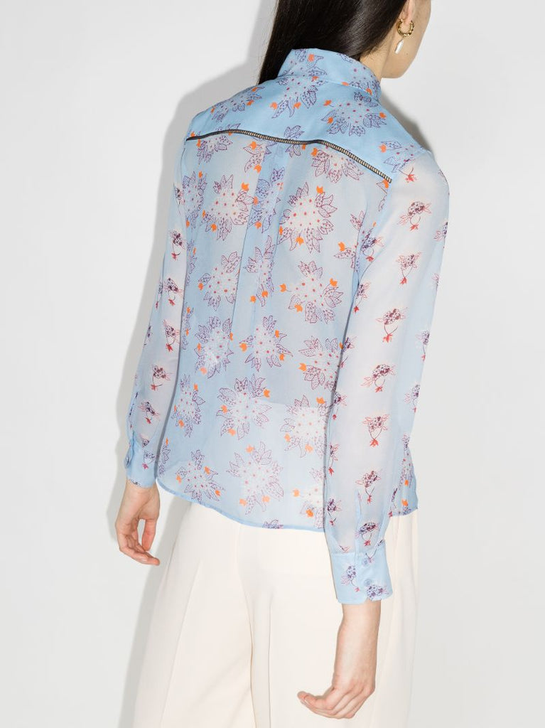 Floral Print Silk Shirt