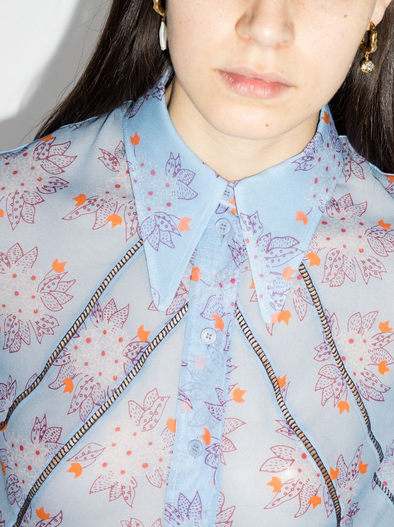Floral Print Silk Shirt
