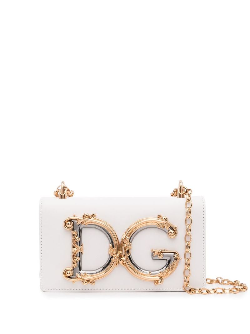 White Dg Girl Shoulder Bag