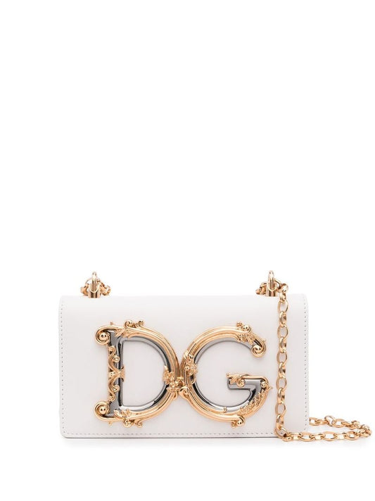 White Dg Girl Shoulder Bag