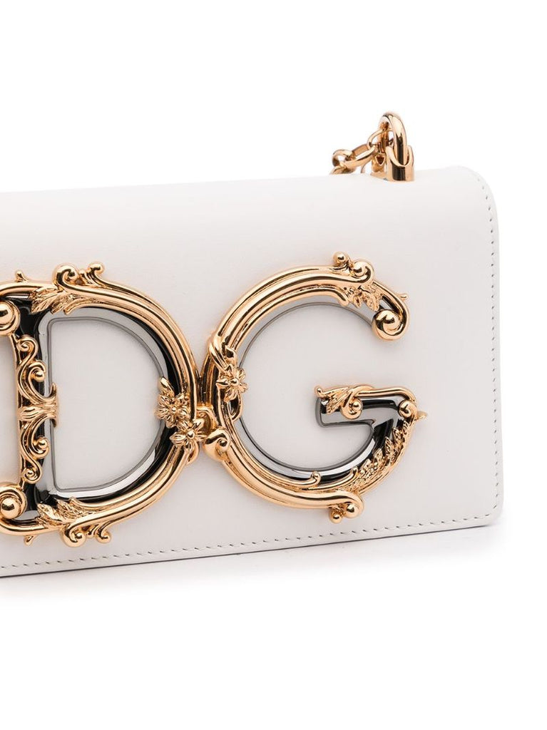 White Dg Girl Shoulder Bag