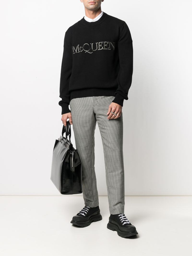 Black Embroidered Logo Sweater