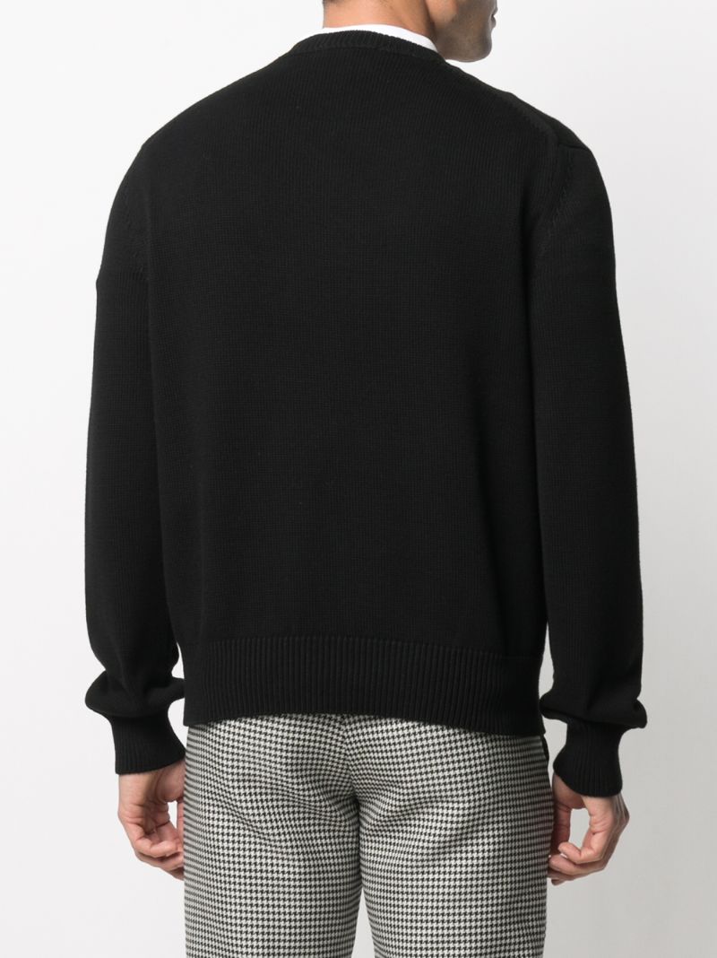 Black Embroidered Logo Sweater