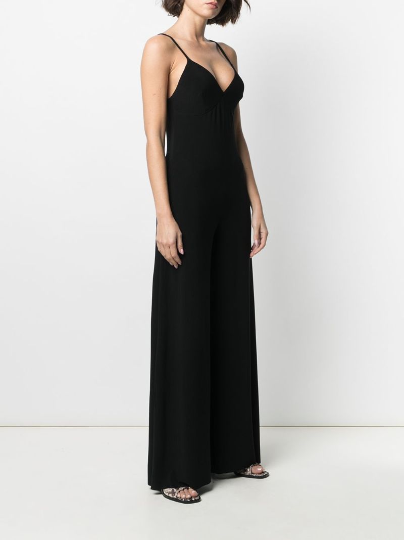 Black Slip Wide-leg Jumpsuit
