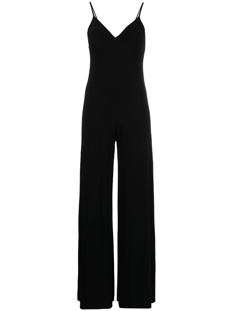 Black Slip Wide-leg Jumpsuit