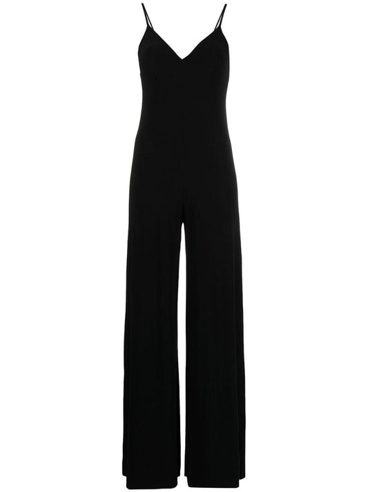Black Slip Wide-leg Jumpsuit