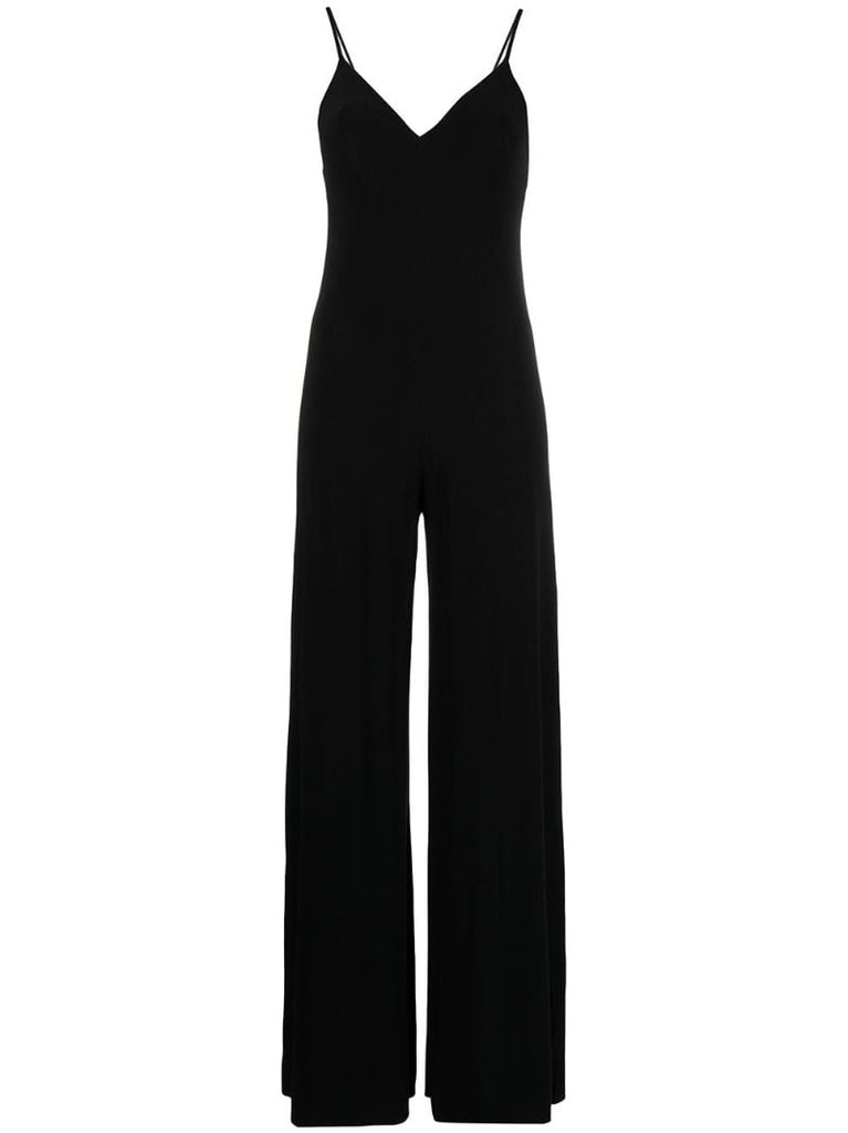 Black Slip Wide-leg Jumpsuit