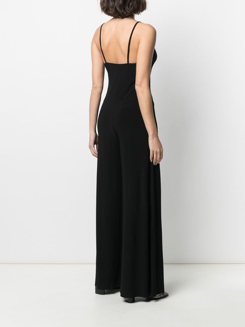 Black Slip Wide-leg Jumpsuit