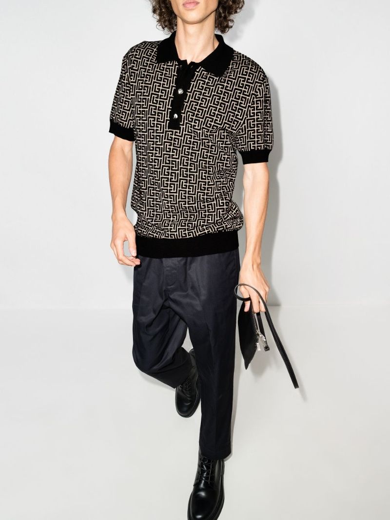 Monogram Knit Polo Shirt