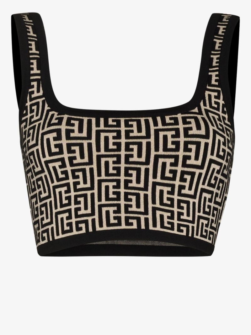 Monogram Sleeveless Crop Top