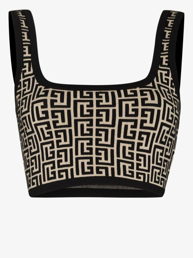 Monogram Sleeveless Crop Top