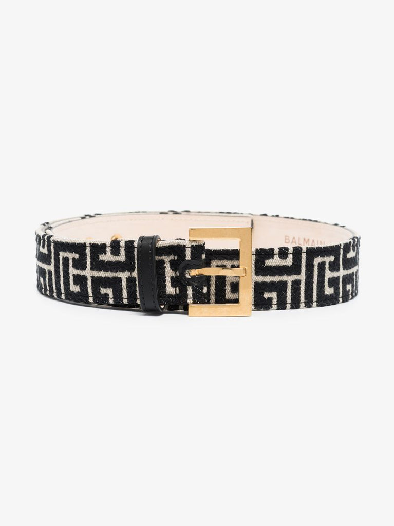 Black and White Monogram Jacquard Belt