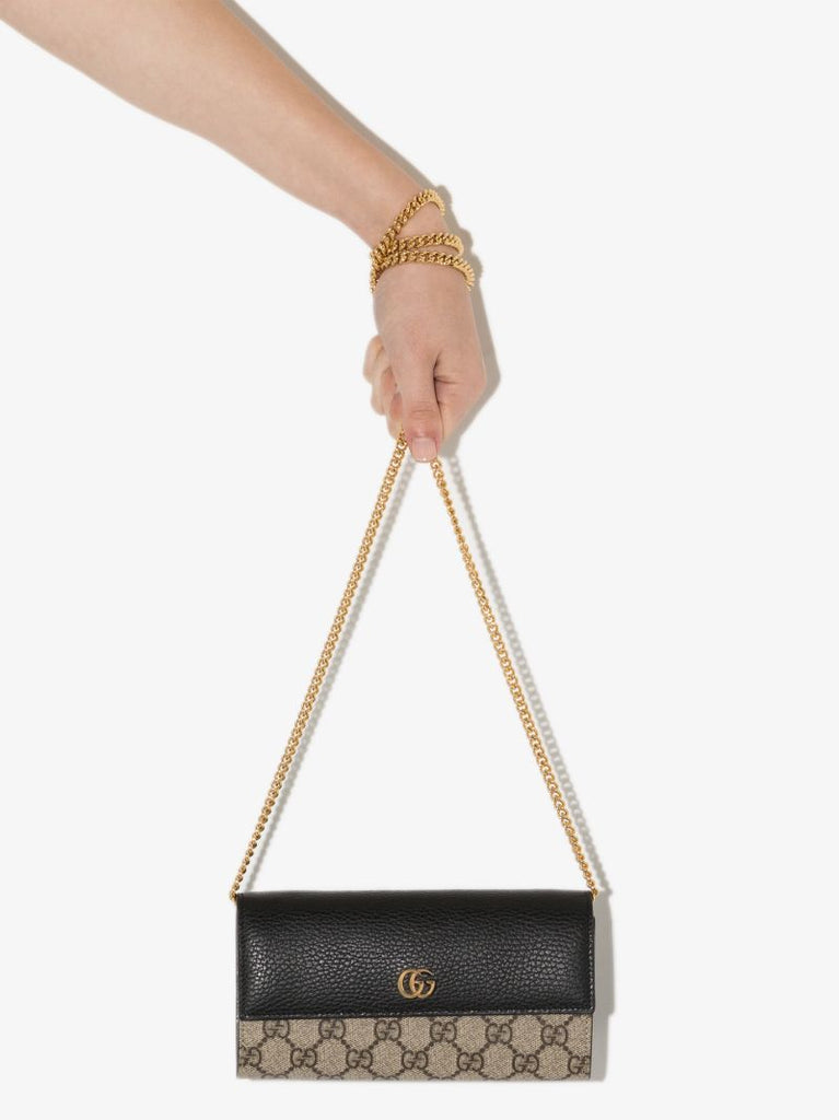 Black Gg Marmont Chain Wallet