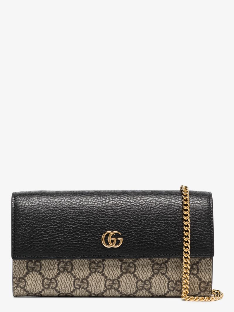 Black Gg Marmont Chain Wallet