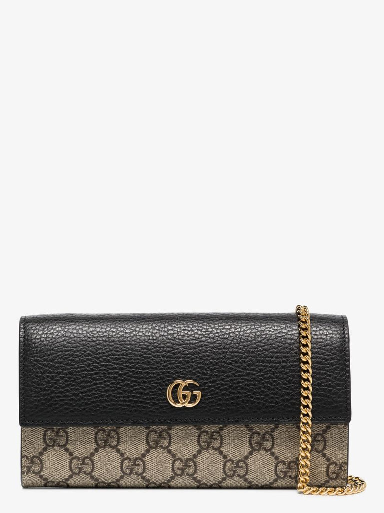 Black Gg Marmont Chain Wallet