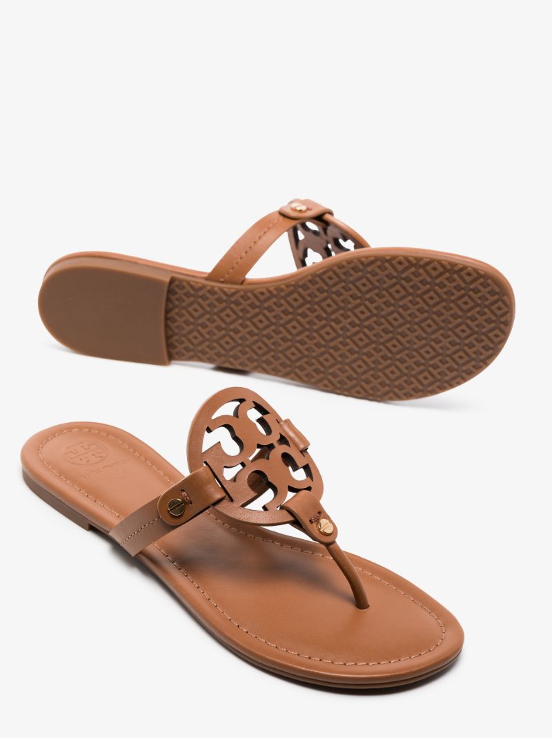 Brown Miller Flat Leather Sandals