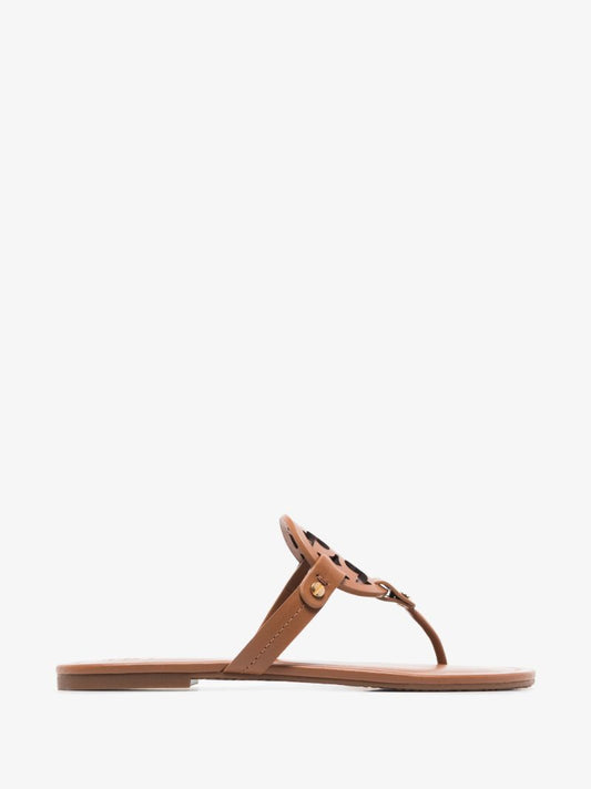 Brown Miller Flat Leather Sandals