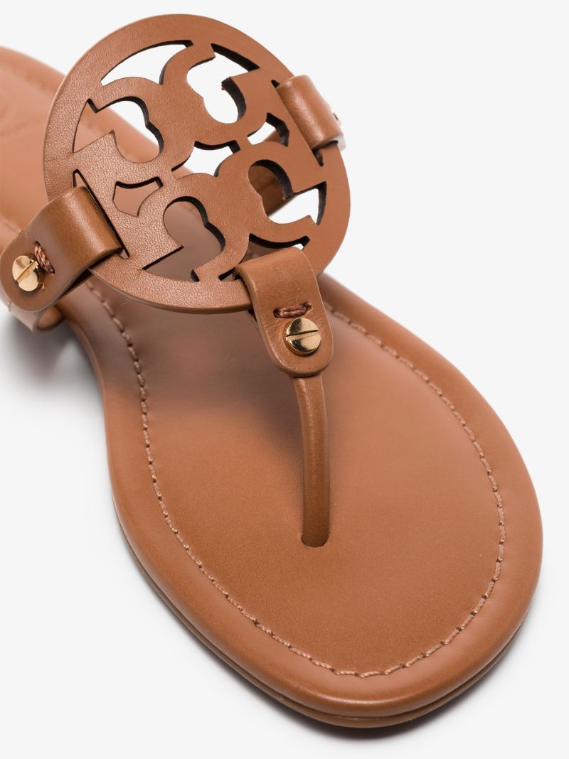 Brown Miller Flat Leather Sandals