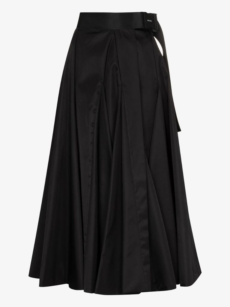 High Waist Pleated Midi Skirt