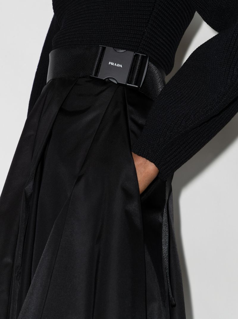 High Waist Pleated Midi Skirt