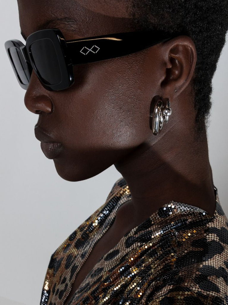 Black Kenny Rectangular Sunglasses