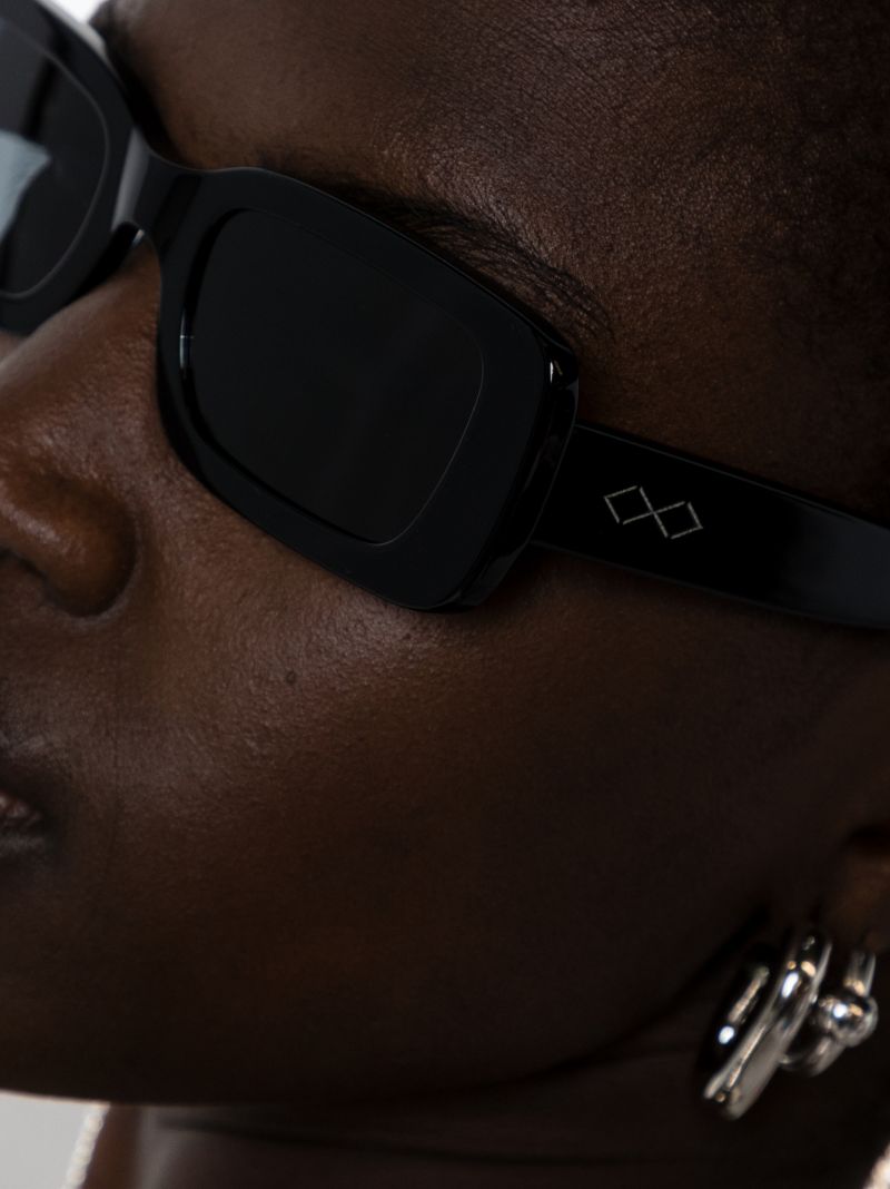 Black Kenny Rectangular Sunglasses